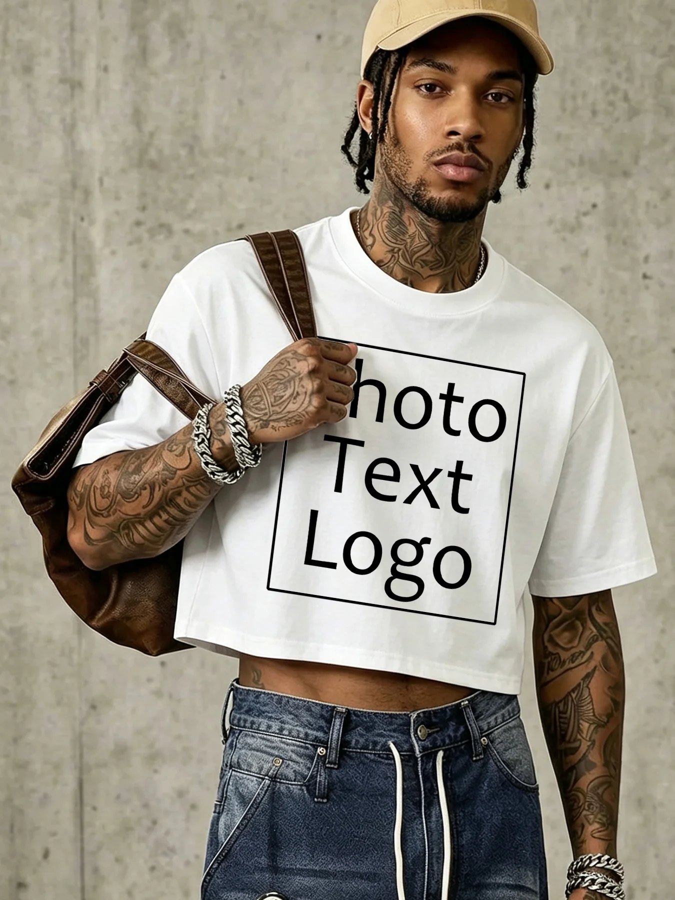 Personalized Customized Prints S-3XL Fashion Cotton Crop Tops Mens Casual Loose Short Sleeve Comfortable Basics Street Clothing