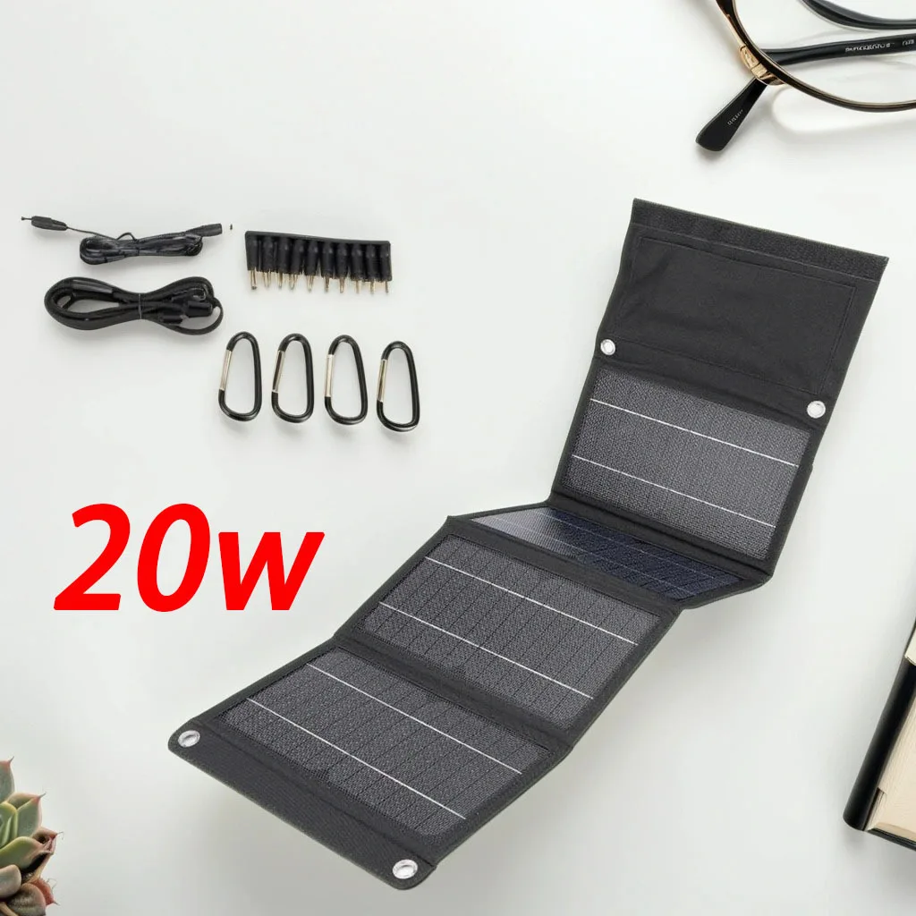 5V9V12V18V Portable Power Generation Bag, Outdoor 20W Monocrystalline Solar Folding Bag, Outdoor Mobile Power Supply