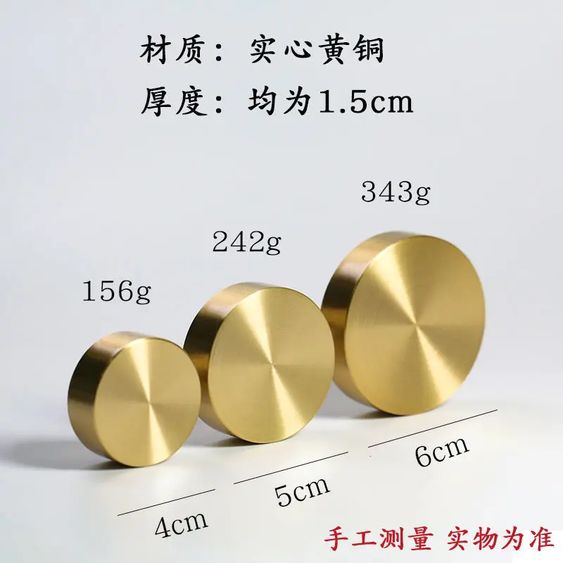 Copper Art Solid Brass Round Ruler Paperweight Pure Study CalligraphyPressure Paper Strip Antique Metal Rice