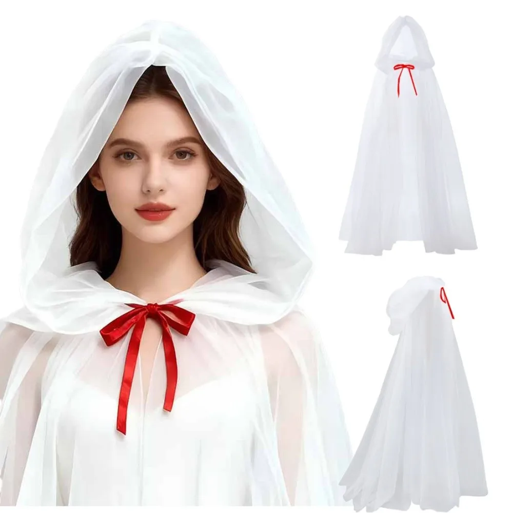 

Fairy Tale Red Riding Hood 150cm/59in Velvet Witch Wizard Hooded Cloak Role Play Polyester Cosplay Costume Cape Halloween