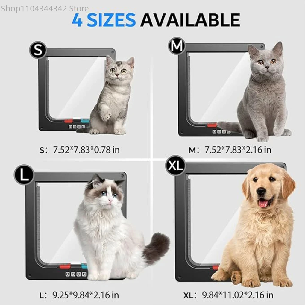 Magnetic closure of cat covers for pet cats, kittens and puppies, free entry, two-way doors, controllable, direction of switch