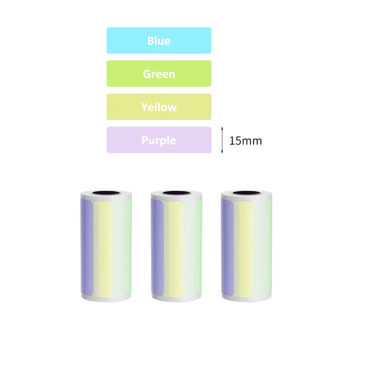 Color Label 15/30mm Thermal Label Sticky Paper For Pocket Printer 57mm Width Photo Printer For Scrapbook, Labels,To Do List,Memo