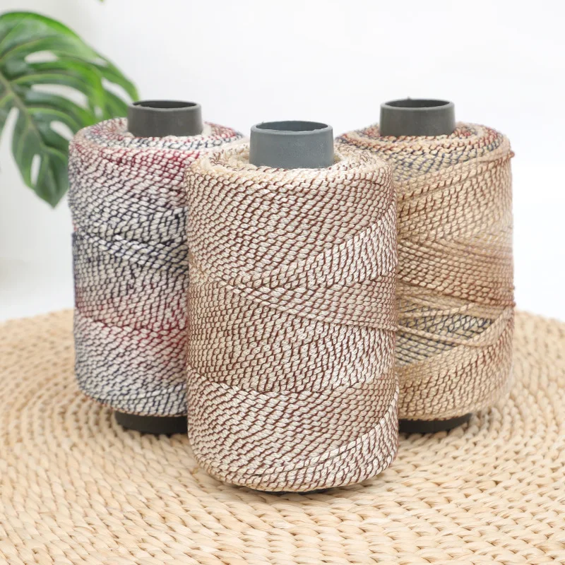 

500g 2pcs Spring/summer Rainbow Lightweight New Product Ice Silk Thread Hand Woven Crochet DIY Straw Hat Summer Cool Hat