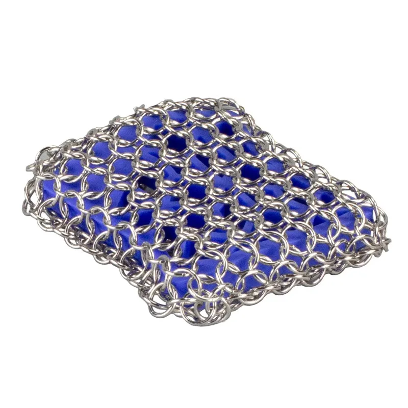 

Cast Iron Square Chainmail Scrubbing Pad, 1, Blue