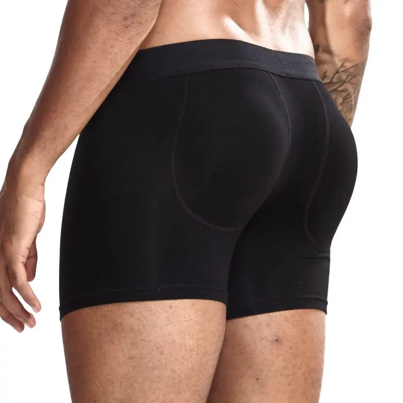 Jockmail Men Sexy Butt Lifter Enlarge Push Up Underpants Removable Pad Boxer Underwear Butt-Enhancing Trunk Shorts Male Panties