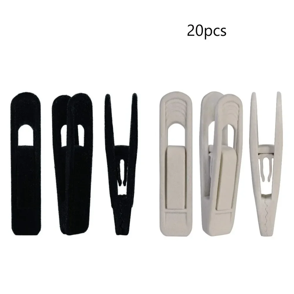 Bring Order To Your Closet With 20x Non Slip Velvet Hangers Clips Suitable For Flocked Trousers Coats And Clothes Pants