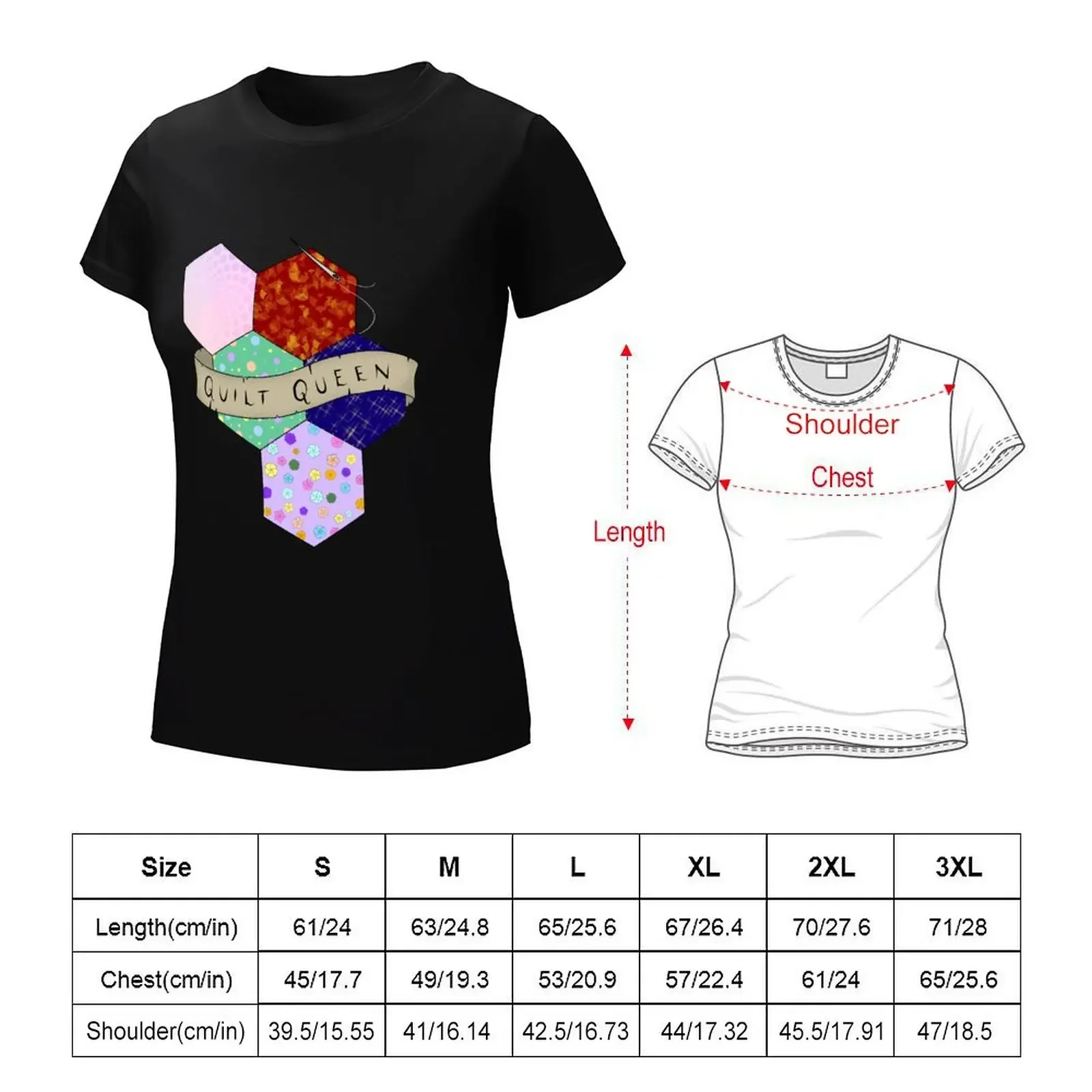 Quilt Queen T-shirt aesthetic clothes female vintage clothes plus size t shirts for Women loose fit