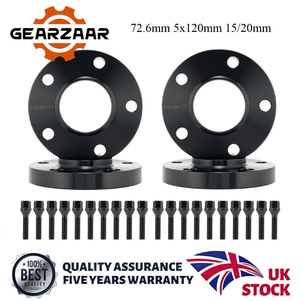 4PCS Wheel Spacers Black Staggered 15mm + 20mm & Bolts For BMW 3 Series E Series