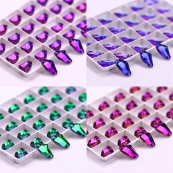 3256 New Color Knife-shaped Galactic Sew On Crystal Glass FlatBack Rhinestone AX Sewing Strass Stone For Fabric Dress Decoration