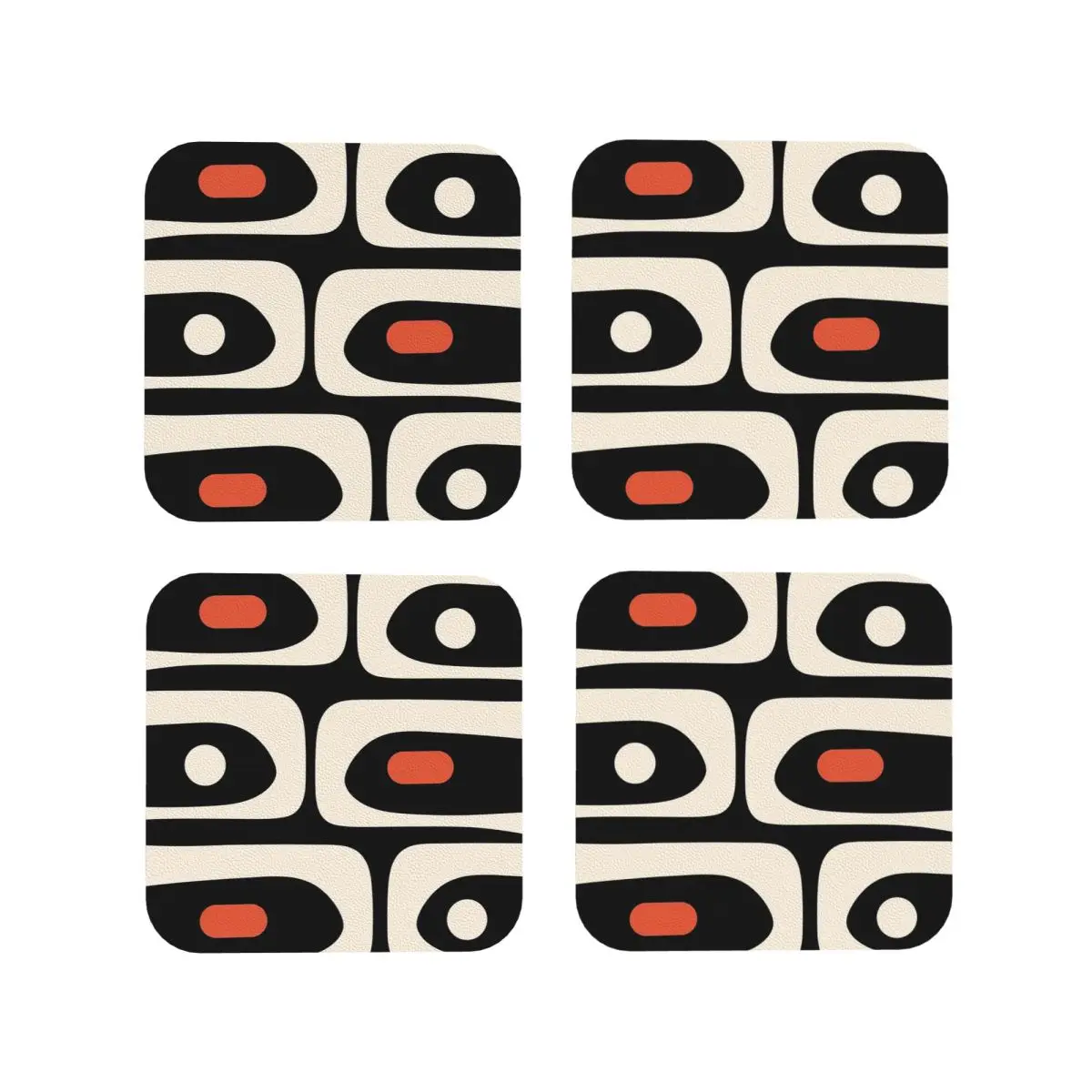 

Mid Century Modern Piquet Abstract Coasters Kitchen Placemats Insulation Cup Coffee Mats For Decor Home Tableware Pads Set of 4