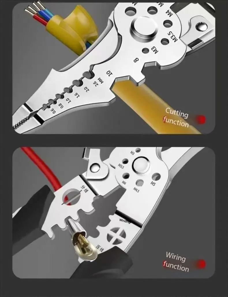 كماشة كهربائية متعددة الوظائف لتقسيم الأسلاك وتجريد متخصصة للكهربائيين