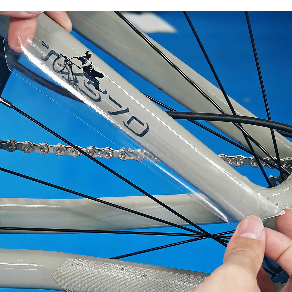 KRSEC Fahrradrahmen Kurze Transparente Schutzaufkleber MTB Fahrrad PVC-Schutzfolie Fahrradrahmen Unterrohr-Schutzaufkleber – Detail 6