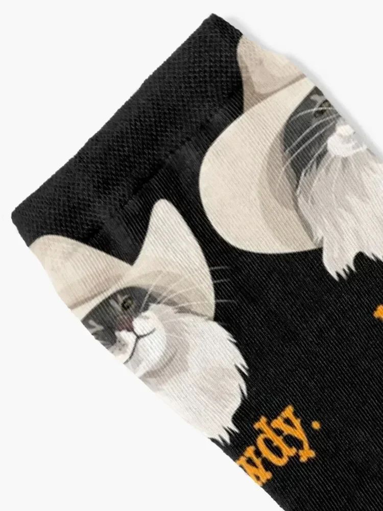 Meowdy Cat Wearing a Cowboy Hat Meme Socks FASHION cute Boy Child Socks Women's