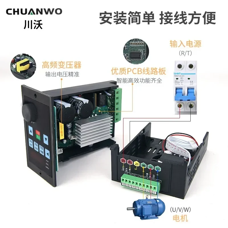 TAO Small inverter single-phase input 220V three-phase output 220v fan governor 400w750w
