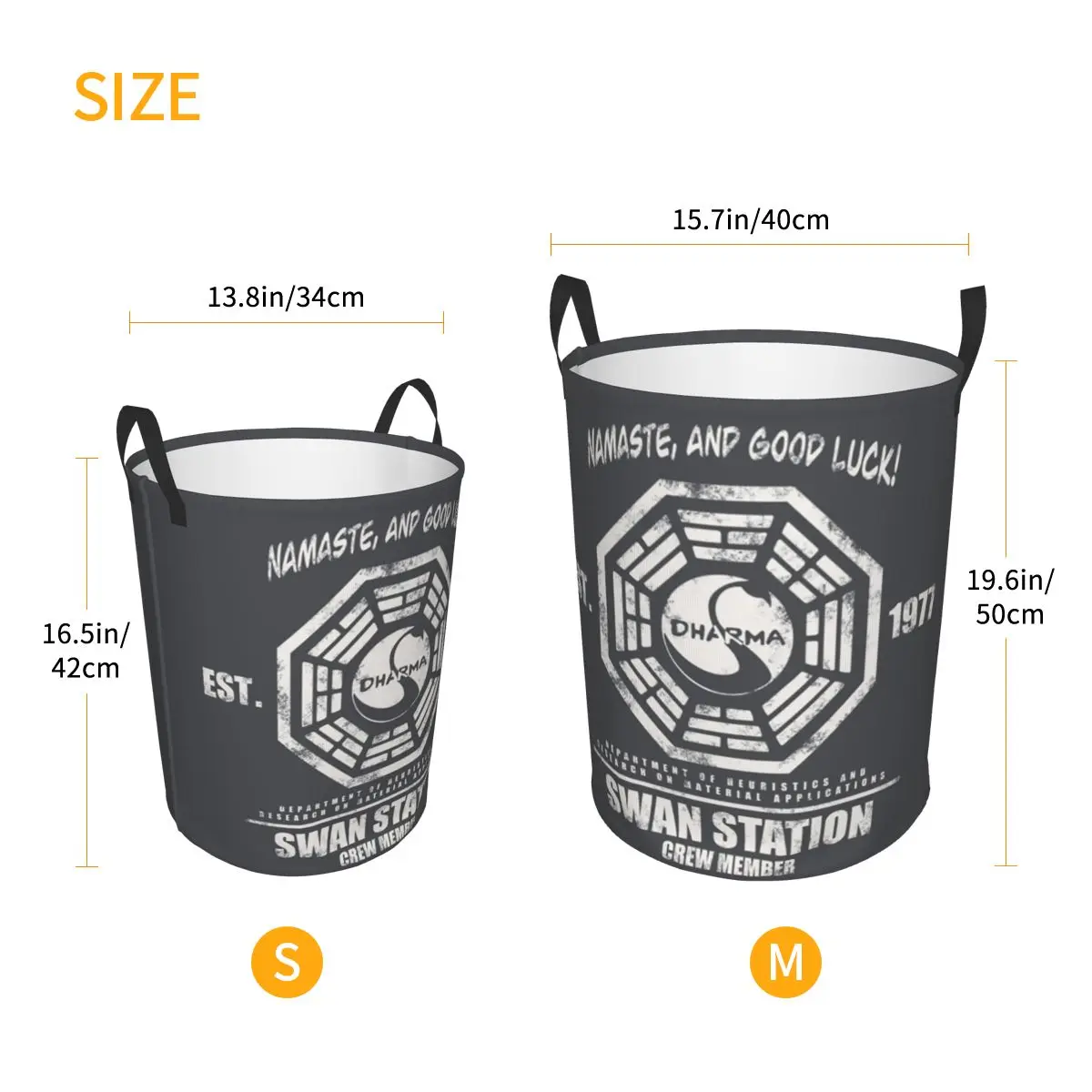 Dharma Initiative Foldable Laundry Baskets Dirty Clothes Toys Sundries Storage Basket Large Waterproof Bucket For Home Kids