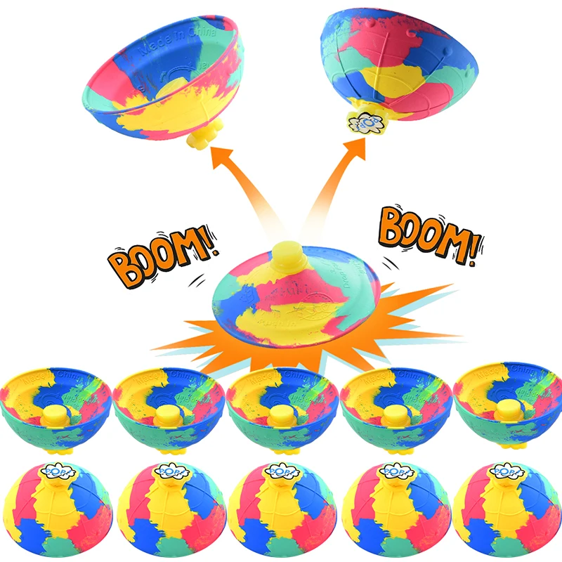 1pc Hip Hop Pops Bouncing Bowl Outdoor Jumps Bounce Ball Fidget Toys For Kids Birthday Party Favors Gifts Pinata Fillers Rewards