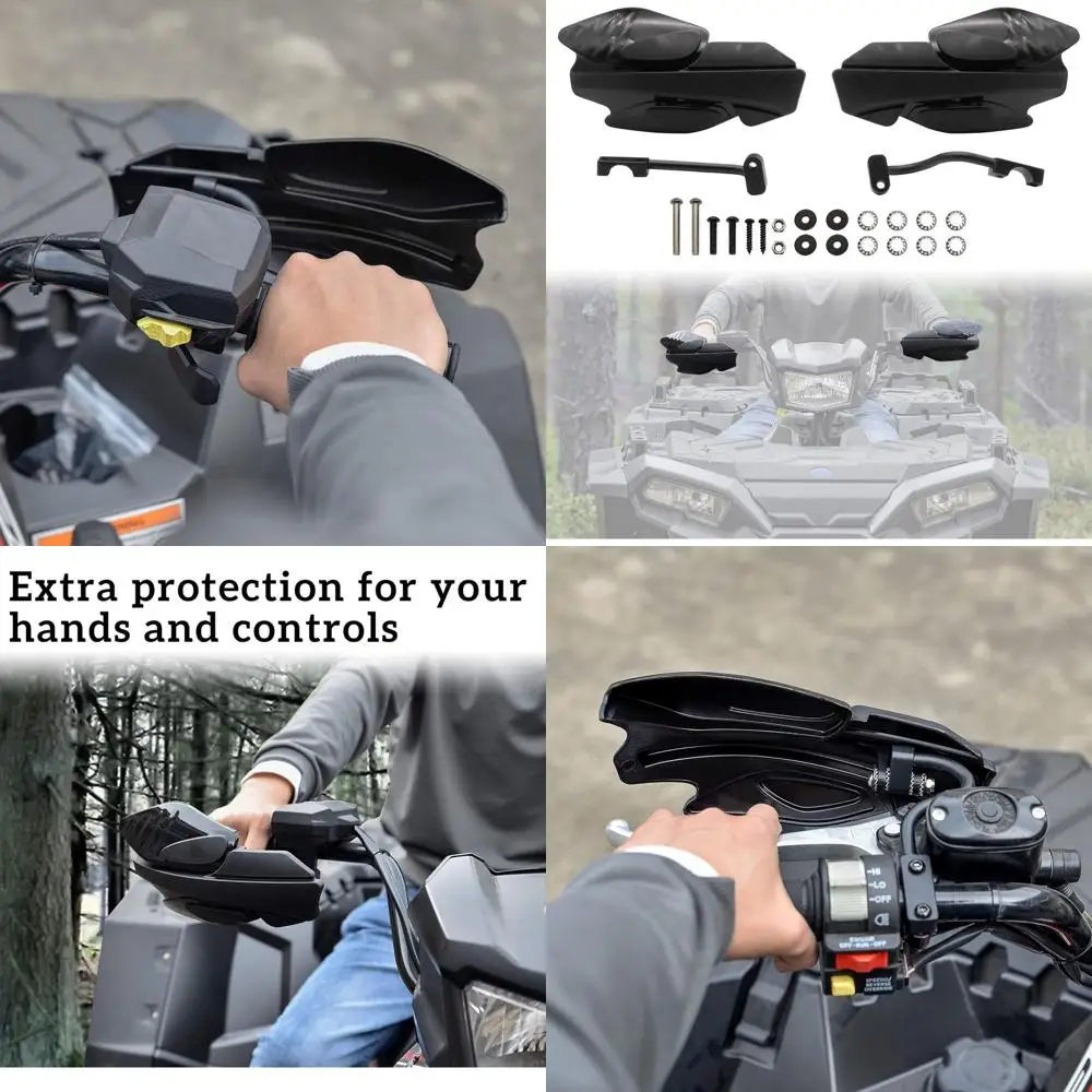 

SAUTVS Handguards with Mount Brackets Kit for Polaris Sportsman Scrambler 400 450 570 850 XP 1000 2007-2025 Black Hand Guards Pr