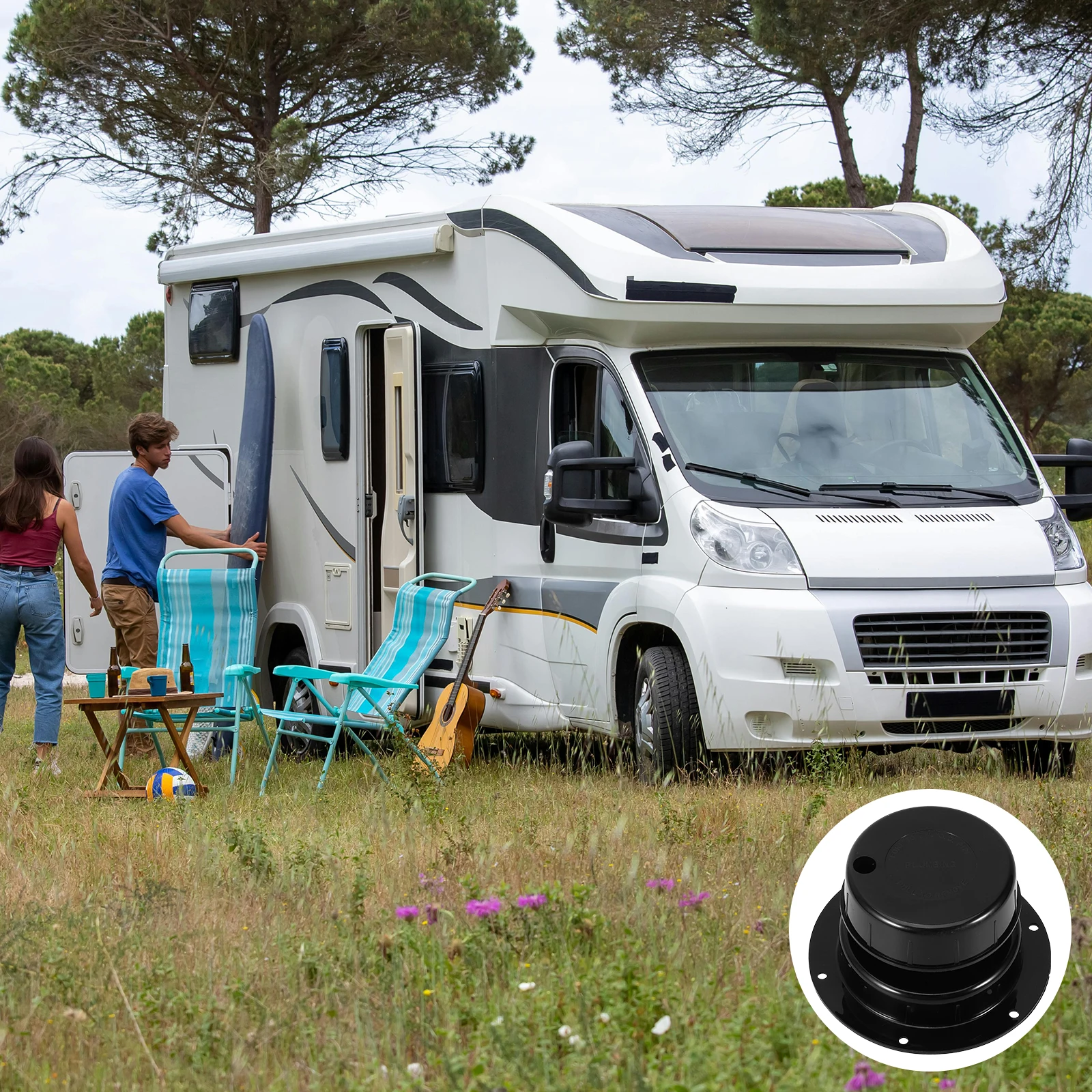 

Rv Plumbing Vent Cover Roof Sewer Cap Plastic Camper Caps Travel Black Color Easy Install Durable Stylish Enhance Aesthetic