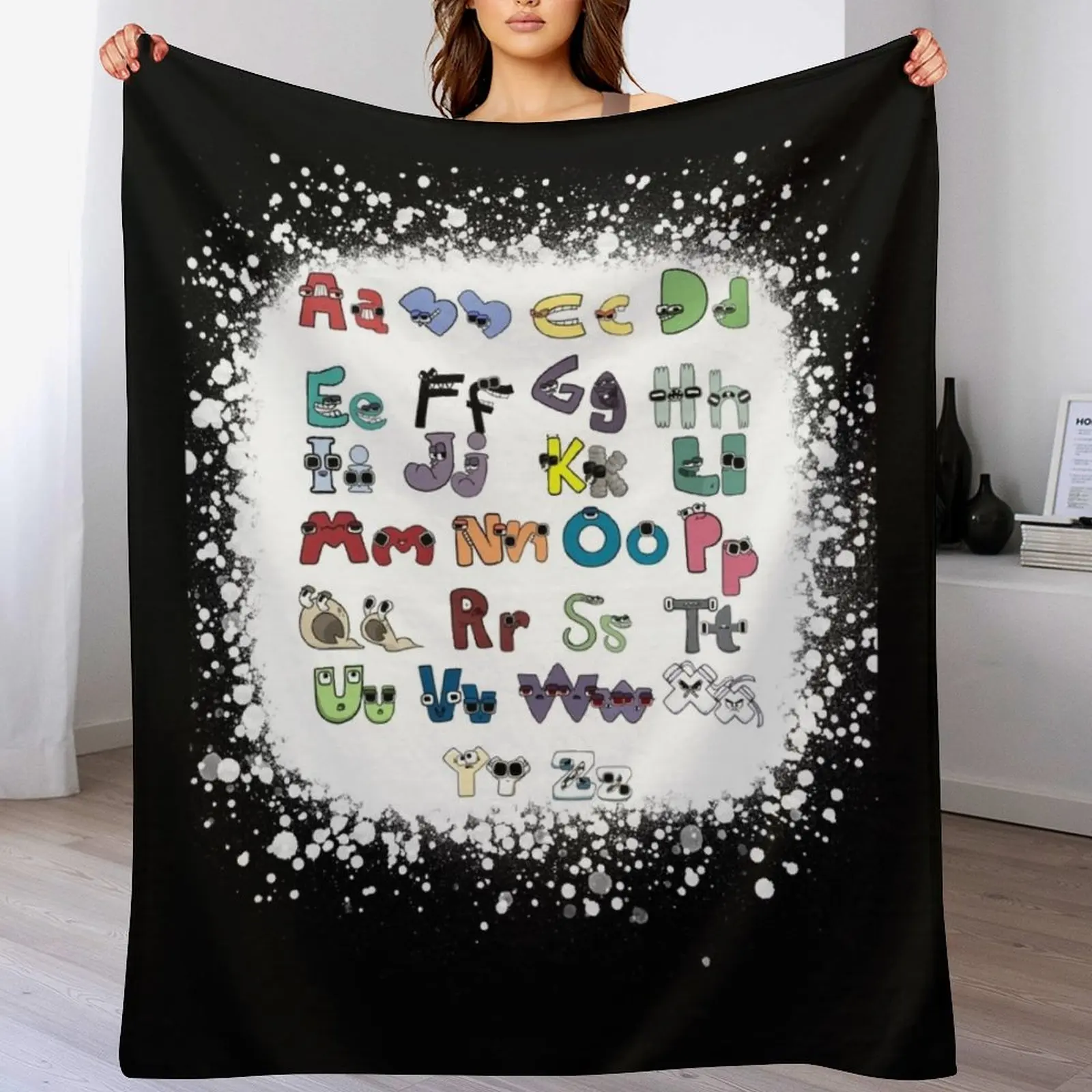 

Bleached Alphabet Lore A-Z Throw Blanket halloween anime Flannels Plush Blankets