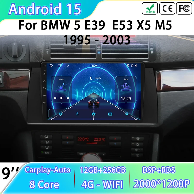 autoradio-android-15-wifi-pour-bmw-5-e39-e53-x5-m5-1995-–-2003-navigation-gps-lecteur-video-multimedia-unite-principale-stereo-no-2din