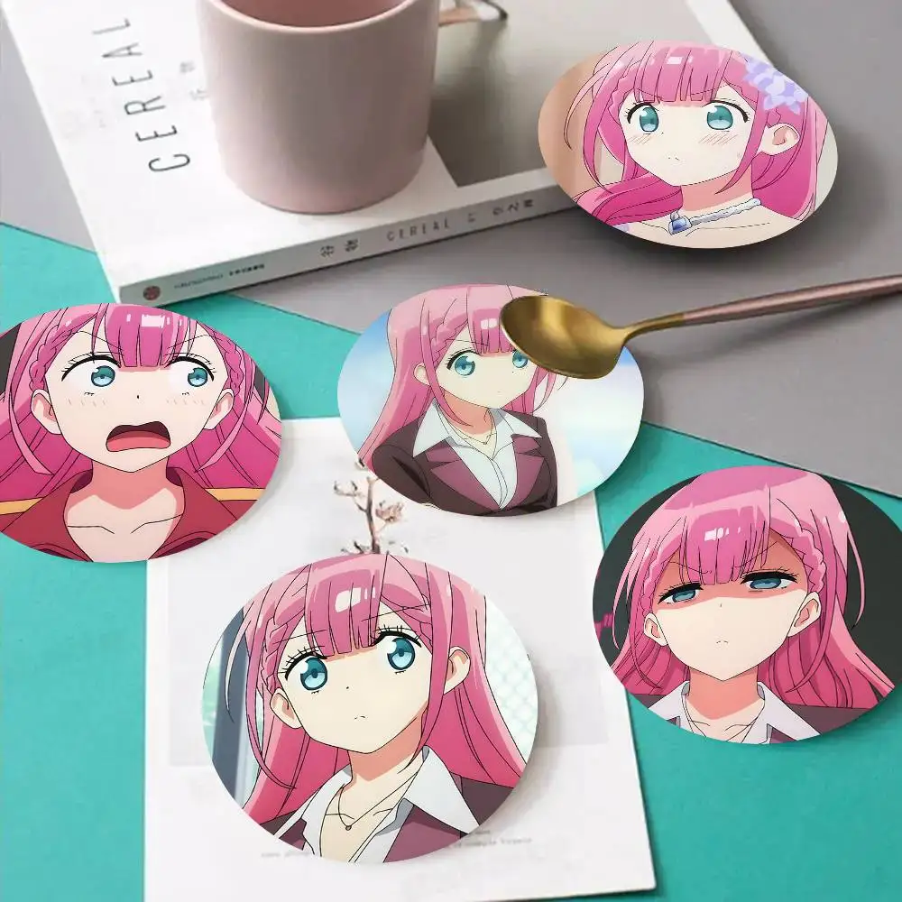 1pc Mafuyu Kirisu Anime Characters Wooden Coaster Colour Printing Cup Mat Home Desk Decoration Gifts