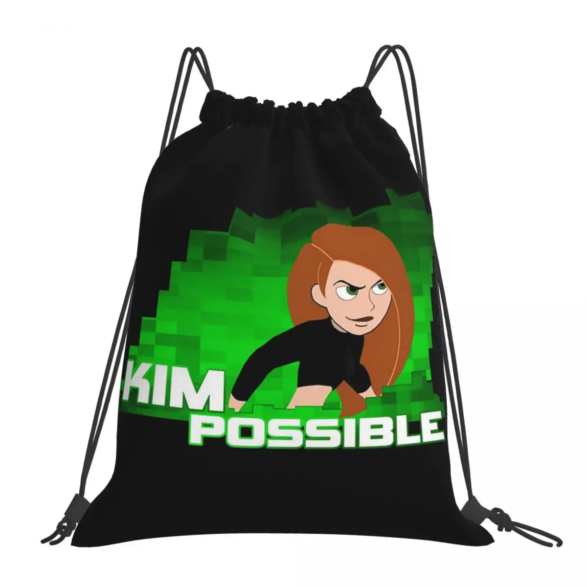 

Кім Possible аниме зеленый свет рюкзаки портативные сумки на шнурке пучок на шнурке карманная сумка для хранения сумки для книг для путешествий