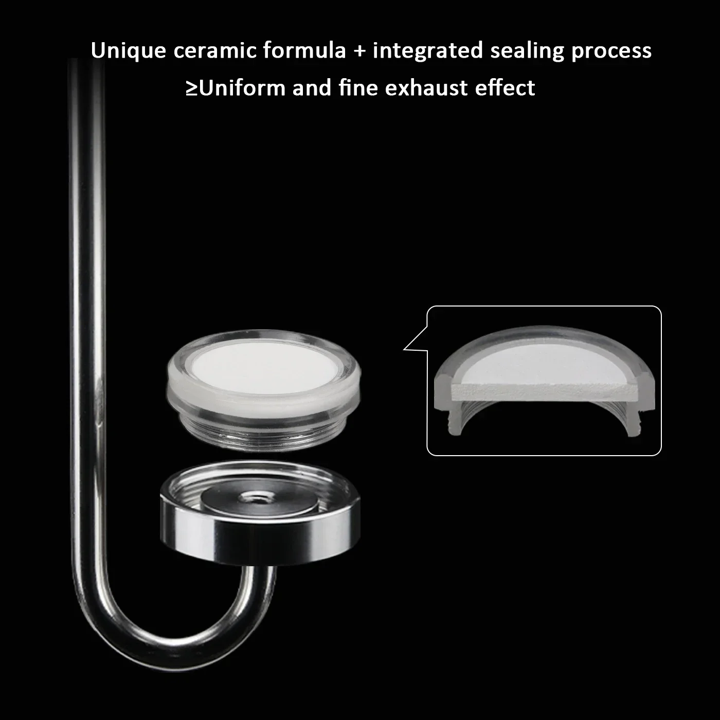 ZRDR Aquarium CO2 Diffuser Stainless Steel Material Atomizer Ceramic Disc Refiner Used for Aquatic Plant Growth Accessories