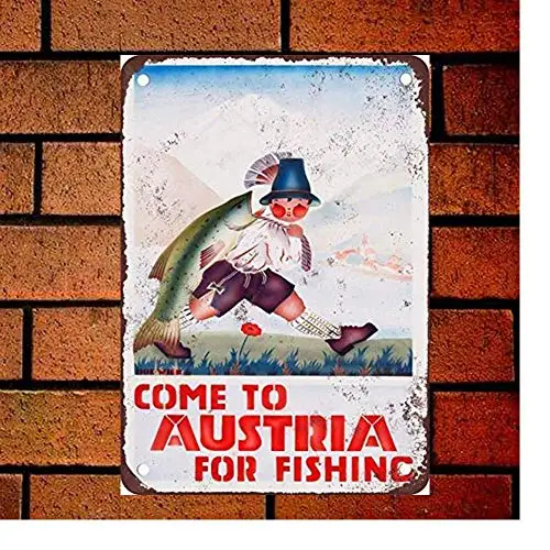 Fsdva ; Metal Sign Australia for Fishing Funny Retro Decor