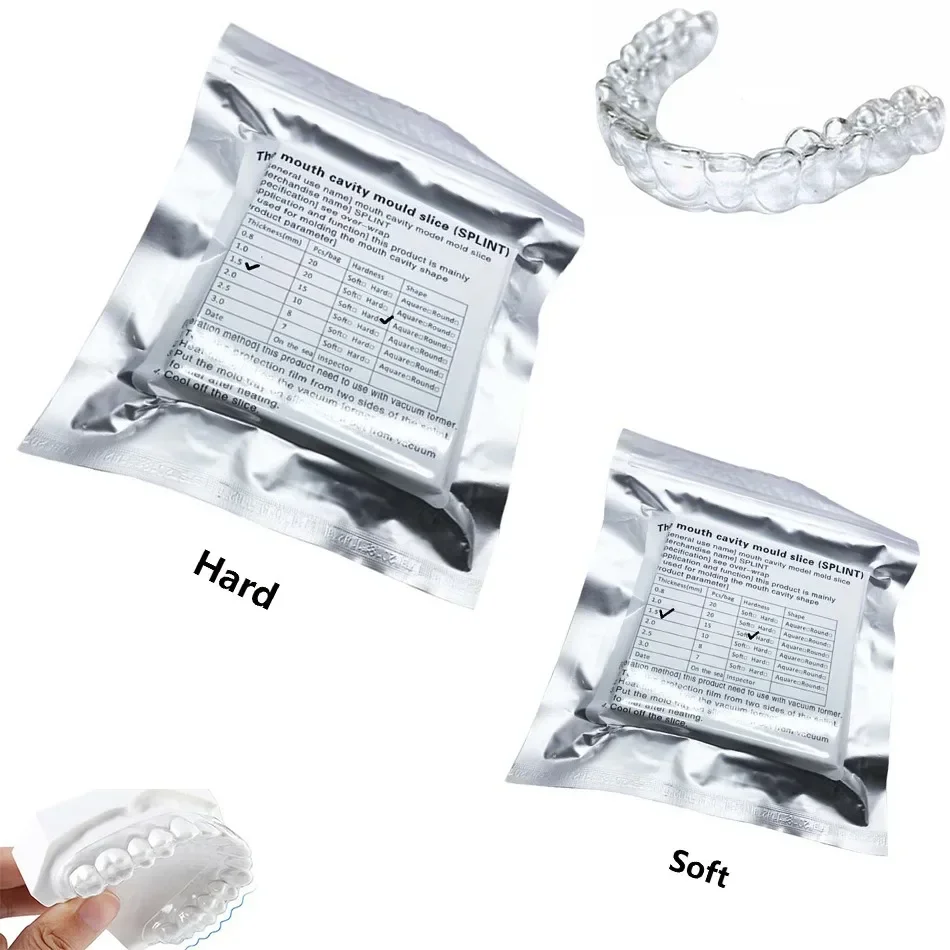 Dental Lab Splint Thermoforming Materials For Vacuum Forming Sheet Hard /Soft 0.8/1.0/1.5/2.0mm Oral Denture Model Mold