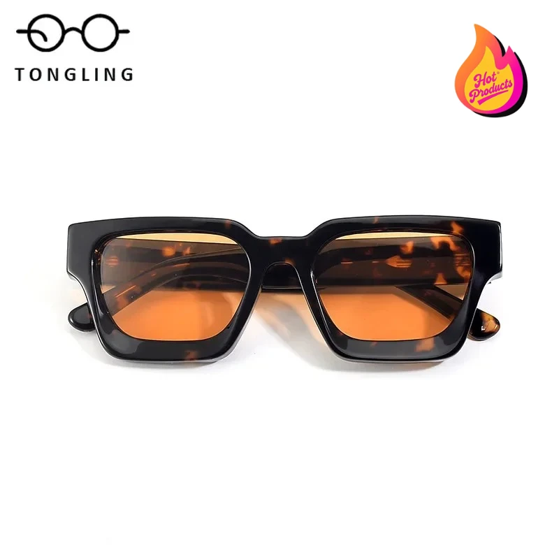 

2025 Fashion new acetate men high-end retro square retro women uv400 sunglasses support engraved logos and prescription lenses