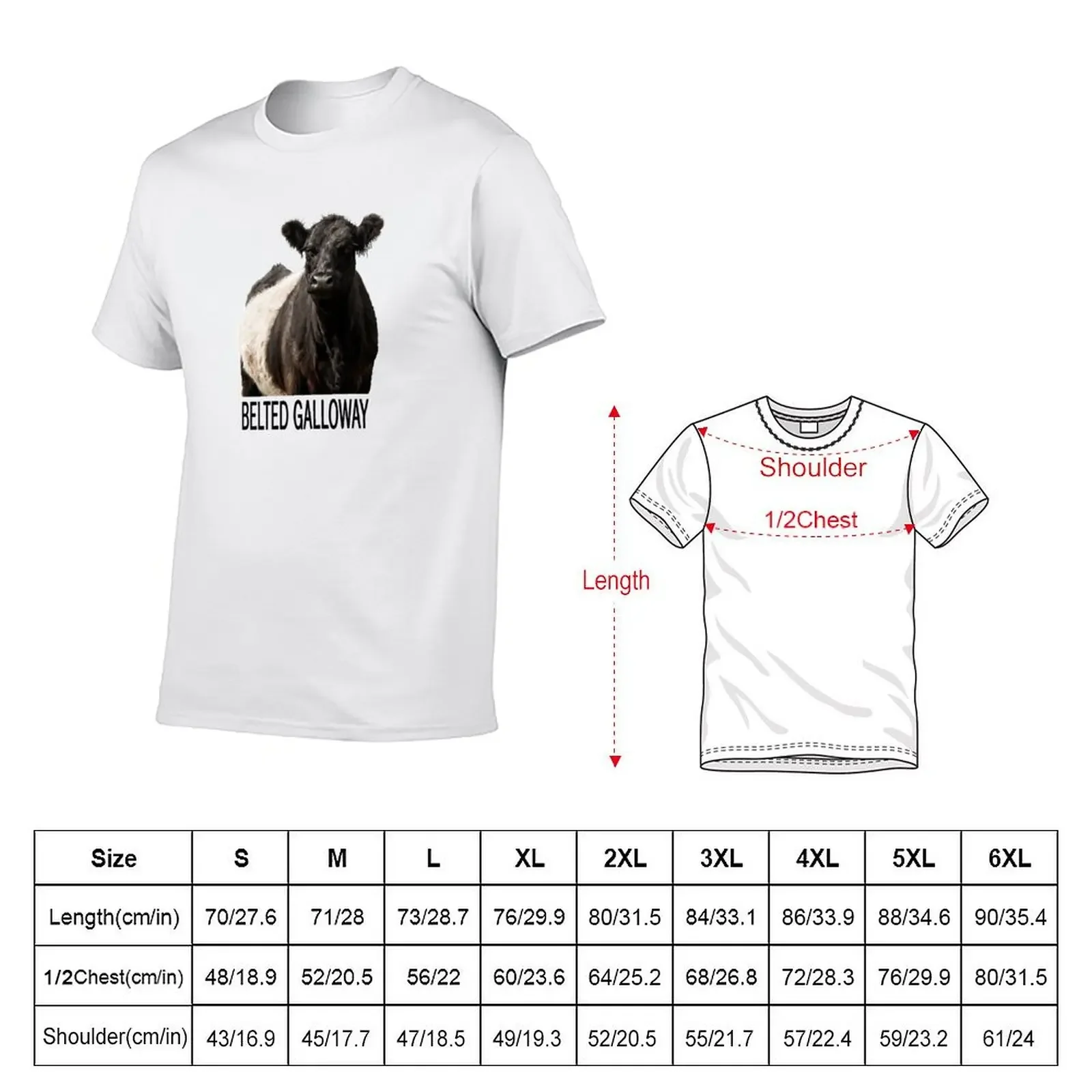 Belted Galloway Cow Portrait with Text T-Shirt street wear Louboutins mens graphic t-shirts funny