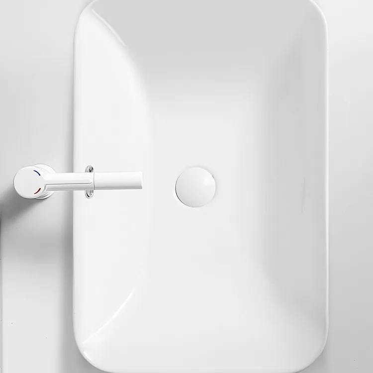 Taichung basin semi-embedded washbasin ultra-thin edge ceramic basin bathroom washbasin rectangular size