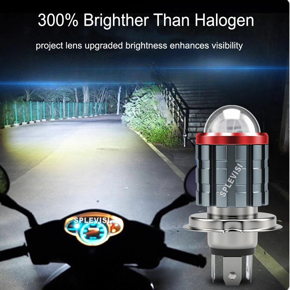 

H4 LED Headlight Bulb Yellow White High Low Beam DRL Driving Running Lamp for Motorcycles Electric Bike Scooters ATV/Pit Bike