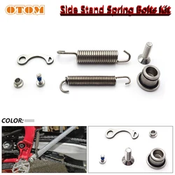 OTOM Motorcycle Kickstand Side Stand Spring Bolts Kit For KTM HUSQVARNA FE FX TE GASGAS EX-F 125--530 Dirt Bike Footrest Bracket