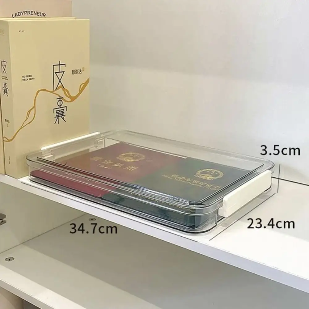 

Transparent Desktop Paper Storage Box Large Capacity Multi-purpose A4 Paper Storage Box Portable Space-saving File Storage Box