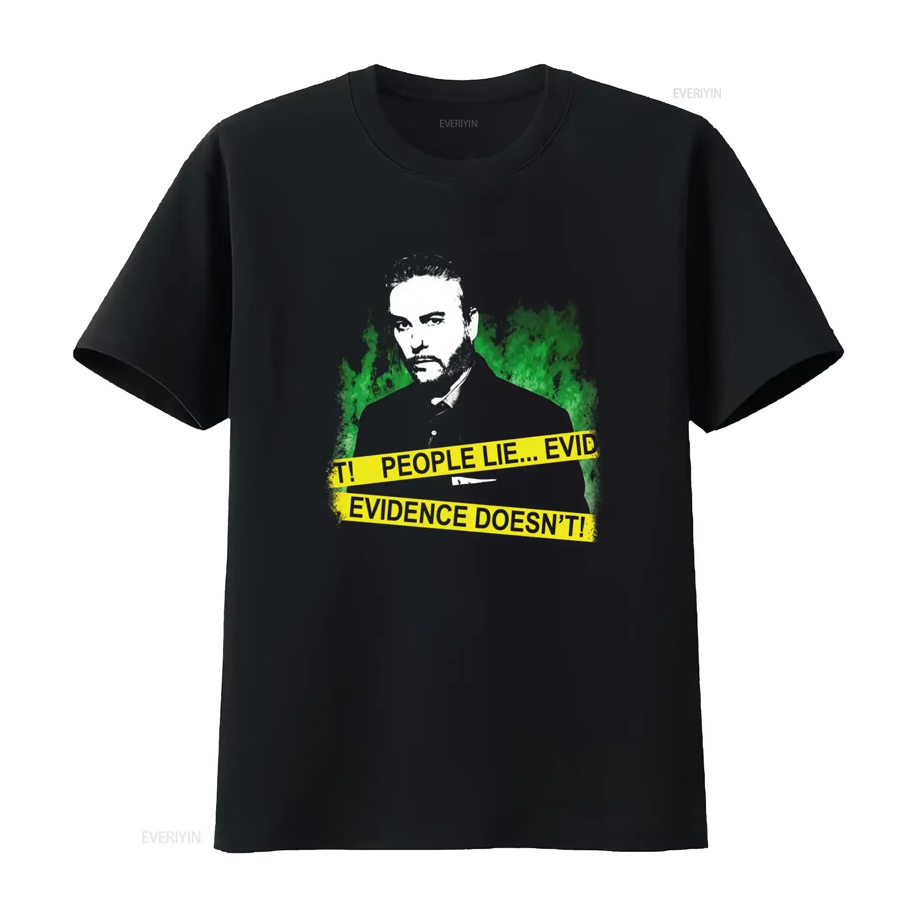CSI Gil Grissom People Lie Evidence Doesn't Black T Shirt for Men vintage Washed Casual fashion homme Soft Stylish