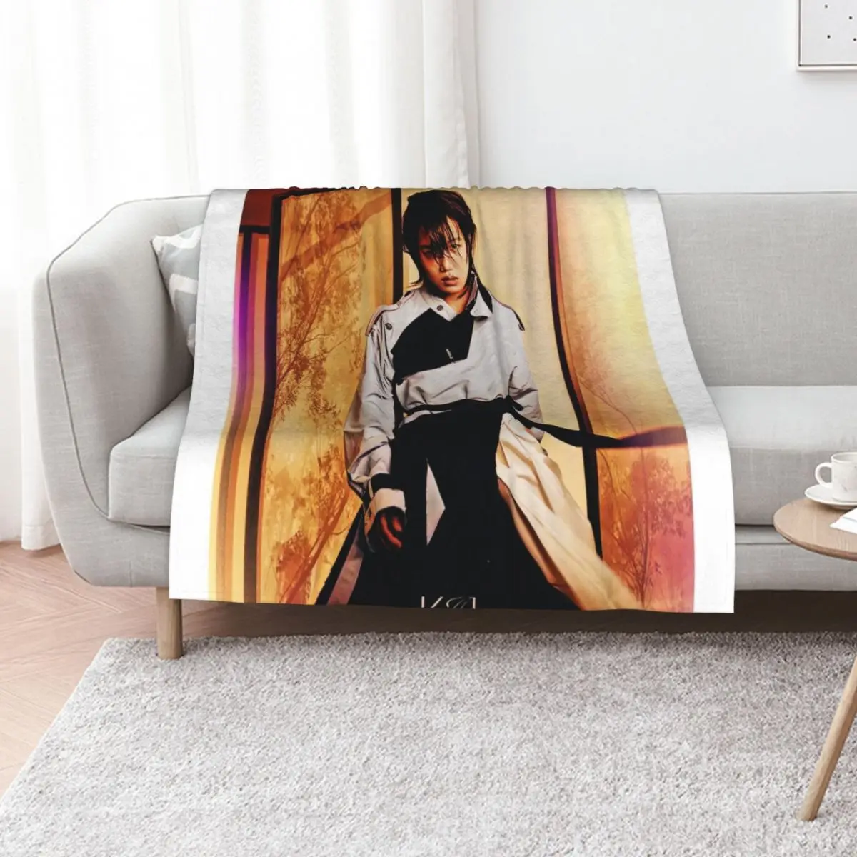 

KAI Peaches Throw Blanket Flannel Fabric Beautifuls Cute Luxury St Blankets