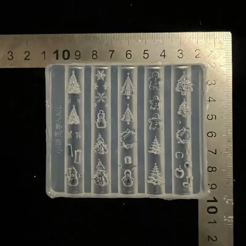 1 قطعة لطيف عيد الميلاد مسمار الفن قوالب قالب رائع لصنع الأظافر ثلاثية الأبعاد مانيكير لتقوم بها بنفسك أدوات الديكور سيليكون Stencilc