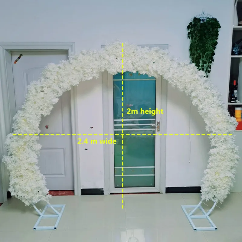 New Wedding Backdrop Decoration Site Layout Cherry Blossom Arch Door Artificial Flower With Shelf Set For Party Baby Shower Prop