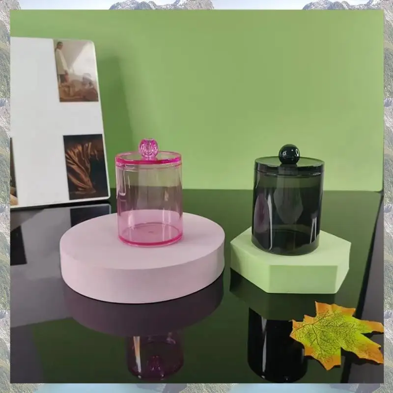 

2025 Trend 4 Pack Cotton Ball Holder Dispensers Jars Bathroom Jars With Lids Set For Cotton Cotton Swab Restroom Vanity Organize