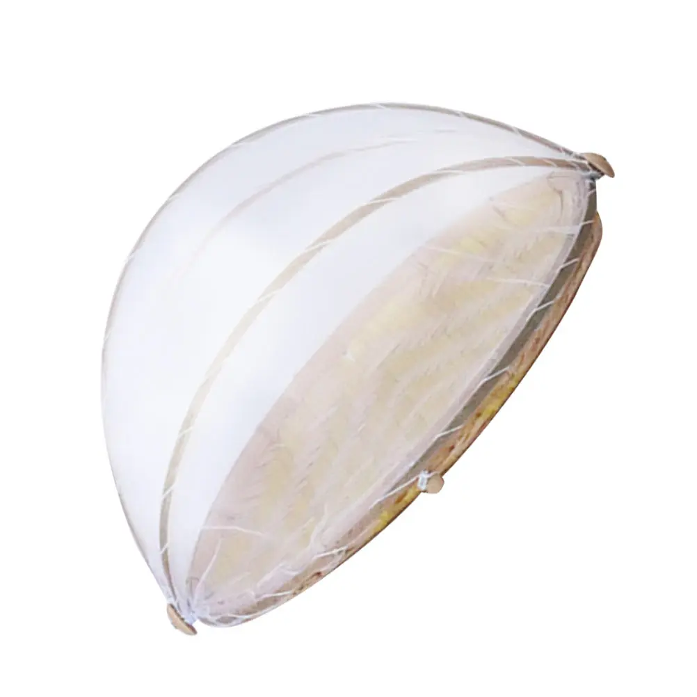 

Bamboo Woven Tray Handmade Round Food Storage Basket For Fruit Bread Dessert Serving Pastoral Style Snack Container