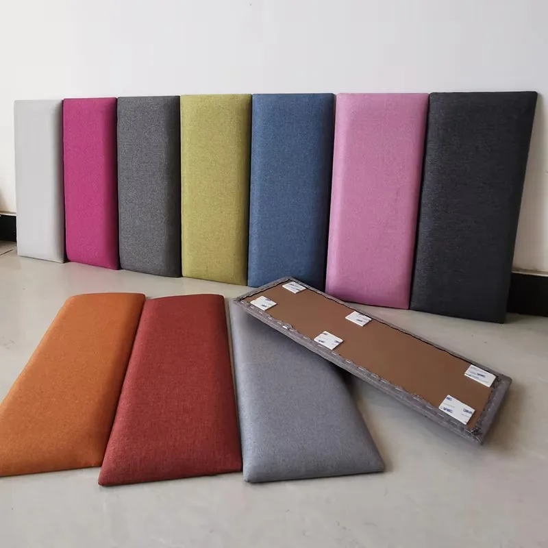 European Style Tatami Fabric Soft Bag Wall Back Cushion Cotton Hemp Hotel Children\'s Room Headboard Self-adhesive Wall Enclosure