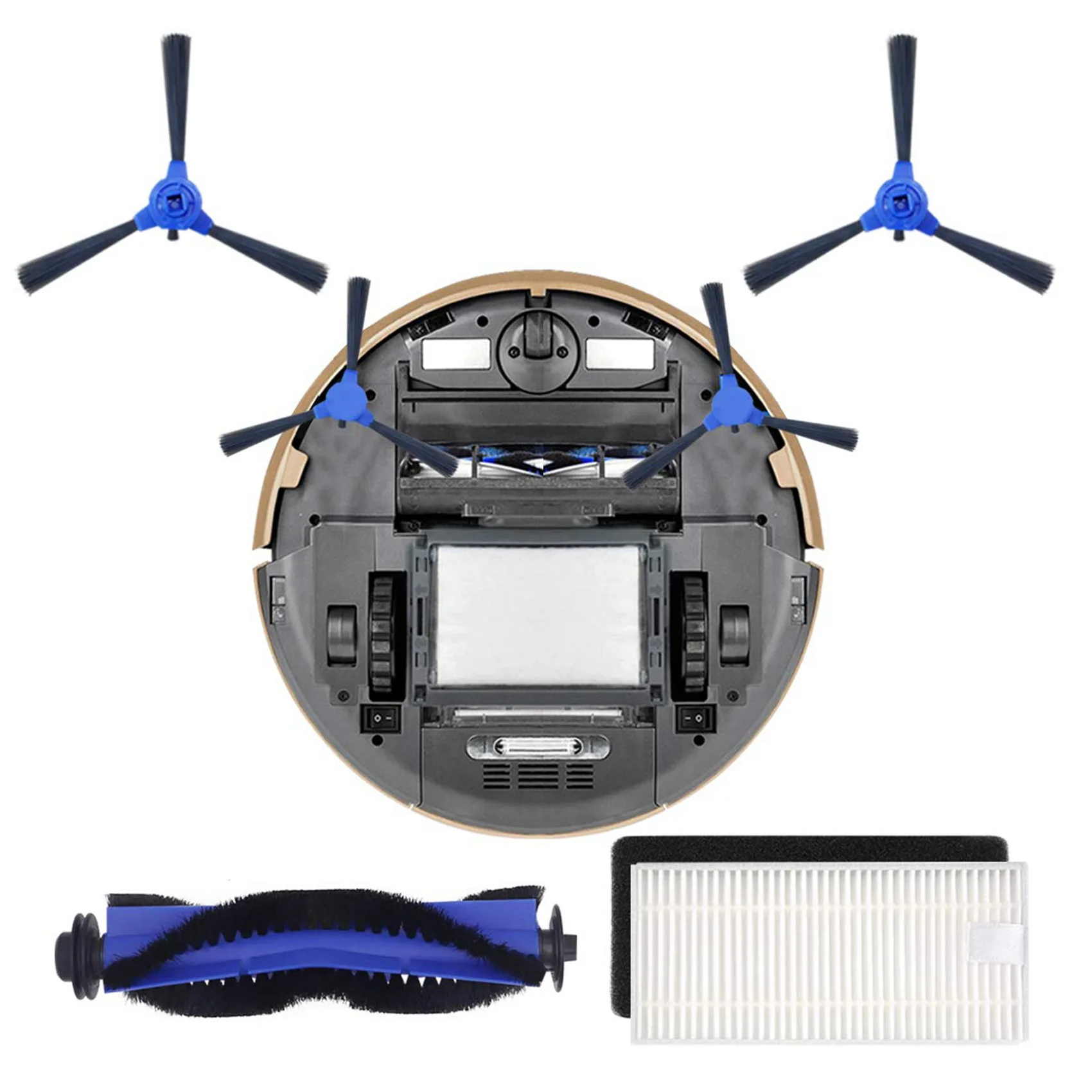 ABZA-Kit di ricambio compatibile Eufy Robovac 11S Robovac 30 Accessori, filtri per aspirapolvere, spazzole laterali, spazzola rotante, confezione da 28