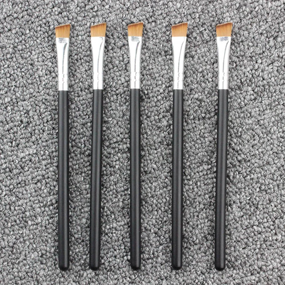 

10pcs Eyebrow Brush Set Nylon Compact Lightweight Black Makeup Tools For Salon Home Supplies Brow Comb Smooth Handle