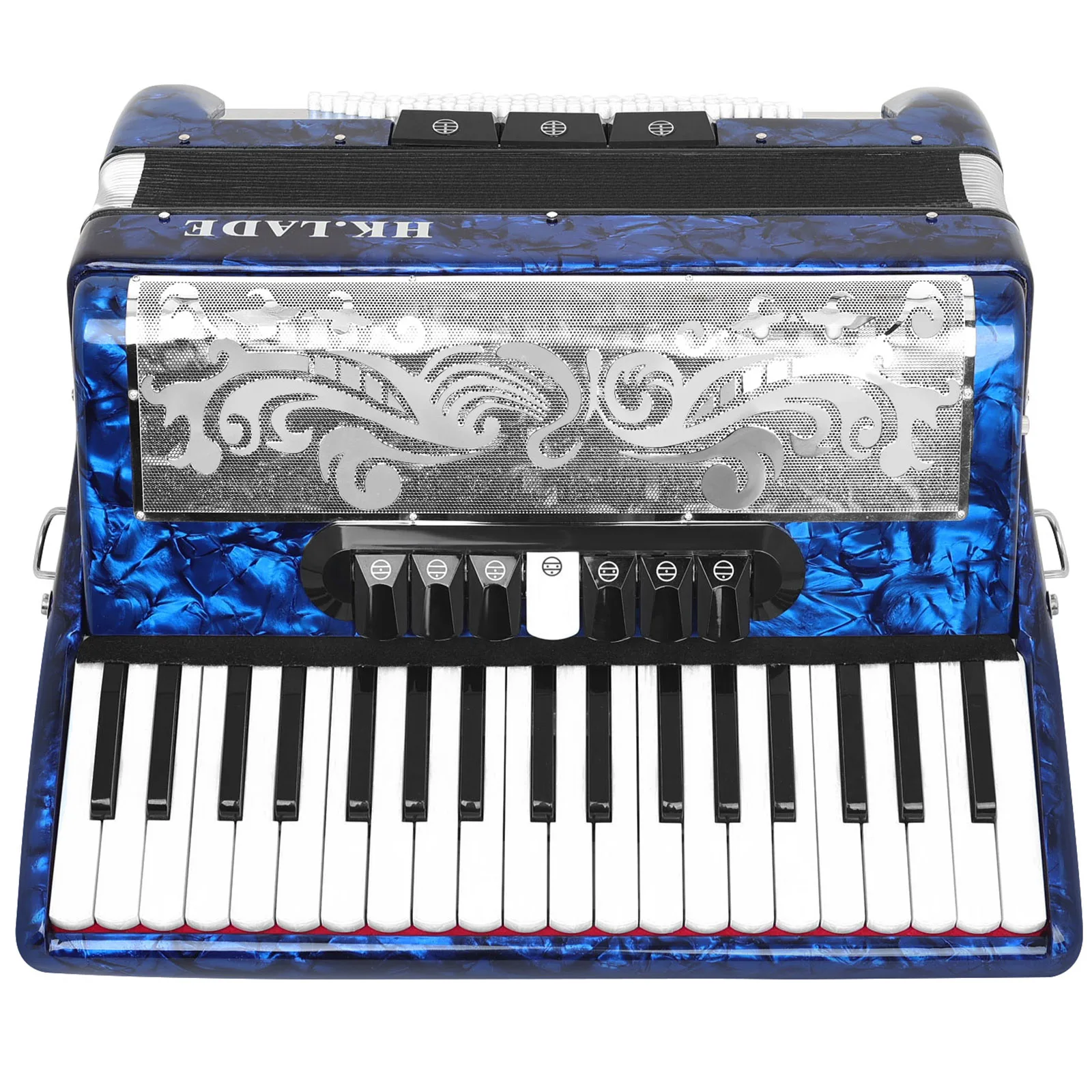 HK·LADE AH-180 Accordion 37 Key 96 Bass Accordion Keyboard Voice Changing Accordion Sheepskin Bellows Accordion with Storage