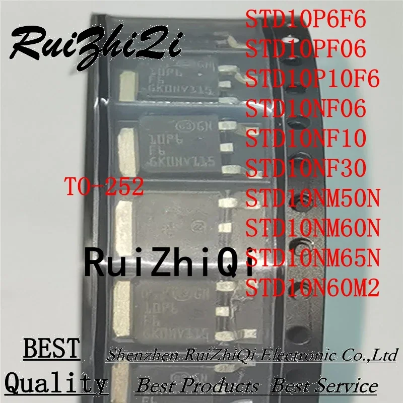 NEW 10PCS/LOT STD10P6F6   STD10PF06 STD10P10F6 STD10NF06 STD10NF10 STD10NF30 STD10NM50N STD10NM60N STD10NM65N STD10N60M2 TO252