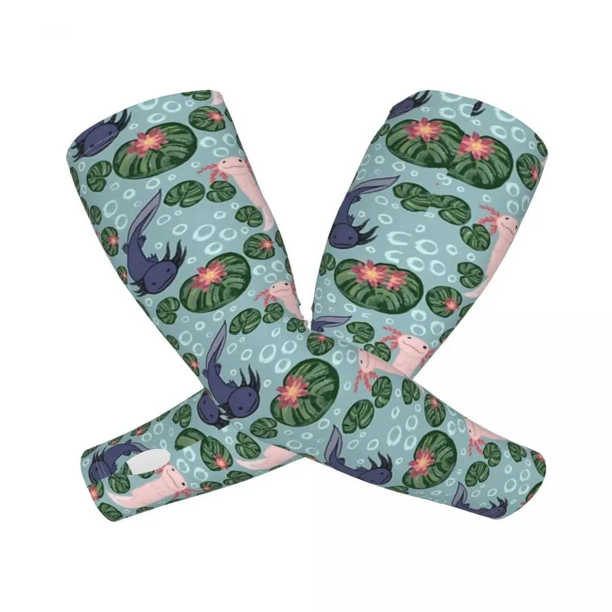 

Аксолотль, повторяющийся узор, уличные нарукавники, защита от солнца и ультрафиолета, летние ледяные шелковые велосипедные татуировки, рукава