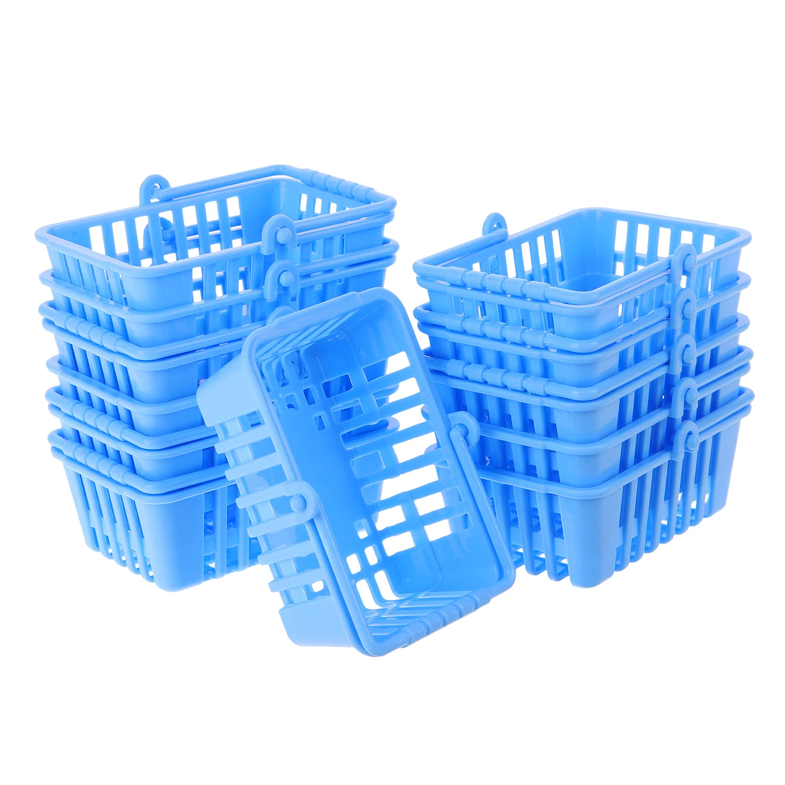 

12 Pcs Shopping Basket Girl Toys Laundry for Kids Tiny Prop Picnic Small Baskets Mini Plastic Pretend Miniature Child