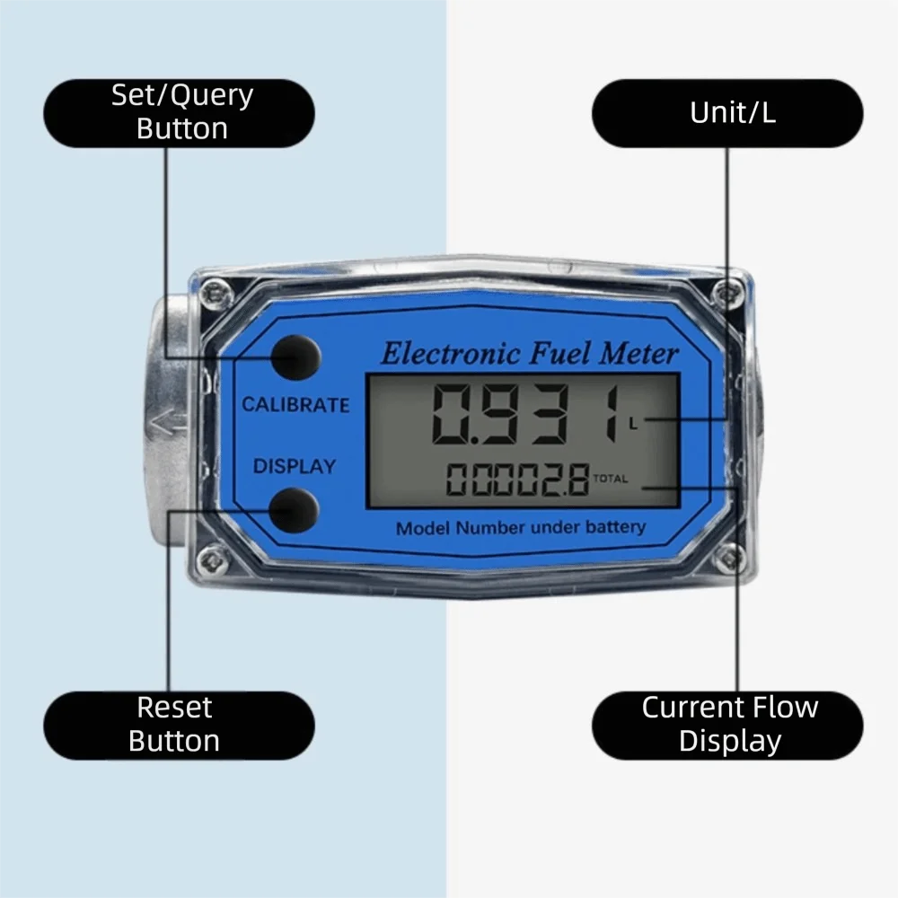 Aluminum Alloy Turbine Flow Meter High Precision Portable Digital Flow Meter Anti-Interference Function Digital Indicator