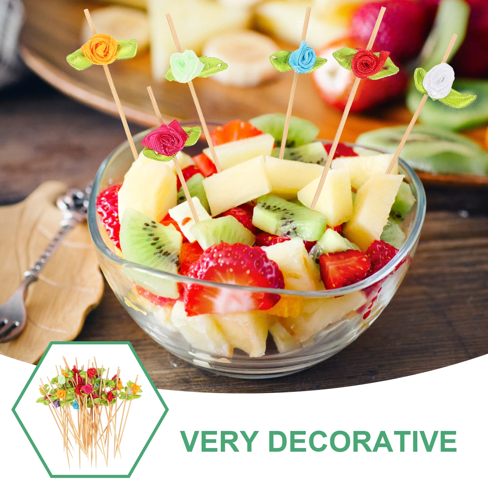 

100 Pcs Picks Cocktail Party Supplies Fruit Skewers Sandwich Sticks Decorative Toothpicks Bar Tools